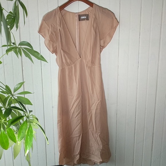 Reformation Thalia blush pink tulle midi dress 2P - Picture 5 of 8